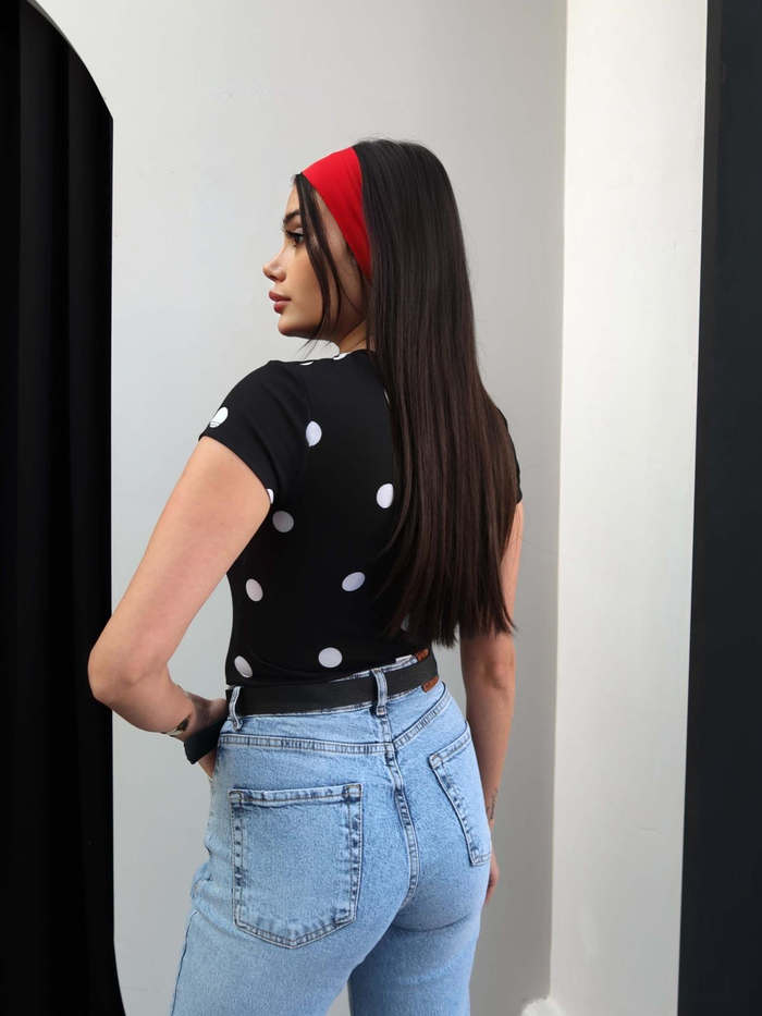 Büyük Puantiyeli Basic Tshirt