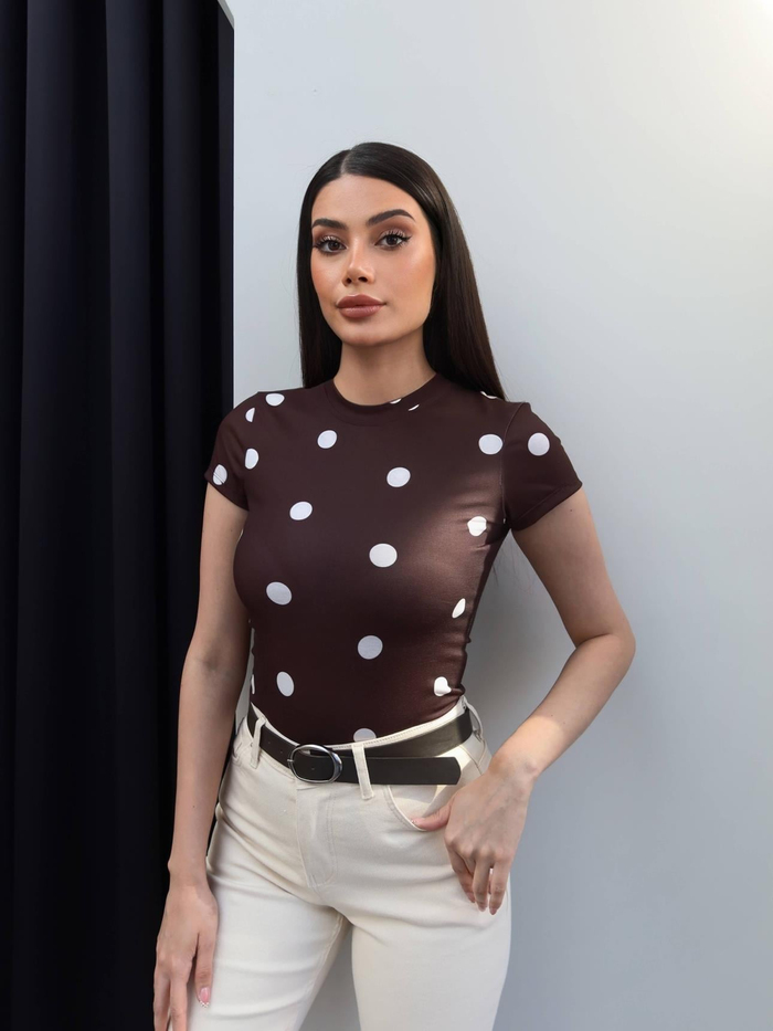 Büyük Puantiyeli Basic Tshirt