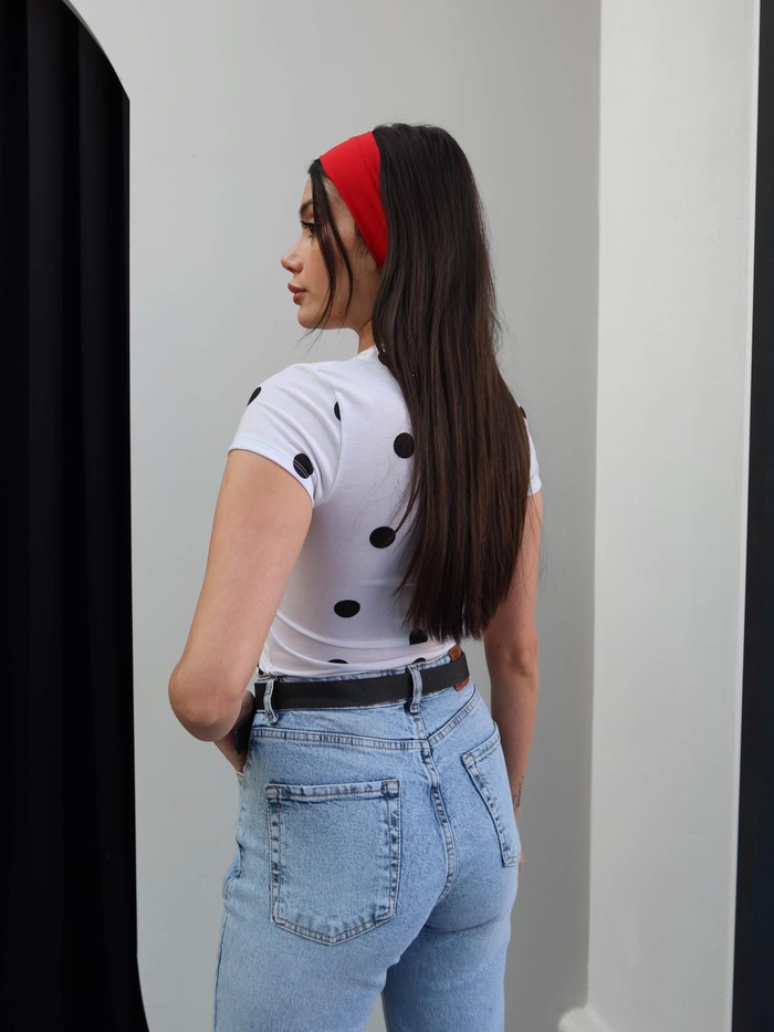 Büyük Puantiyeli Basic Tshirt