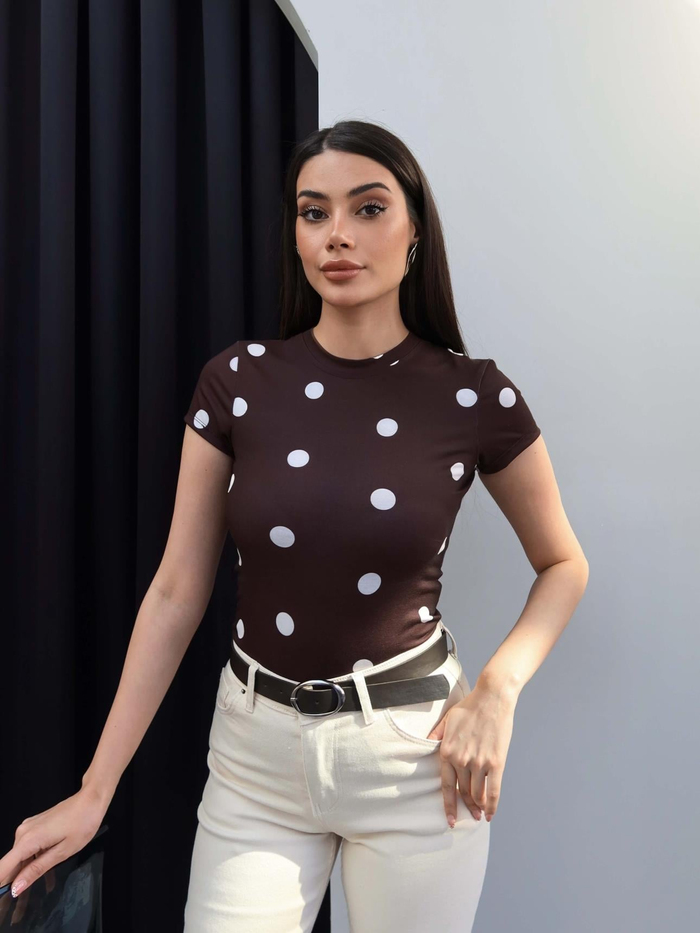 Büyük Puantiyeli Basic Tshirt