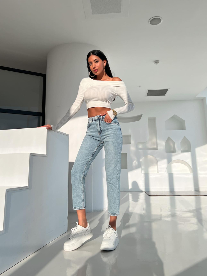 Buz Mavi Premium Mom Jean