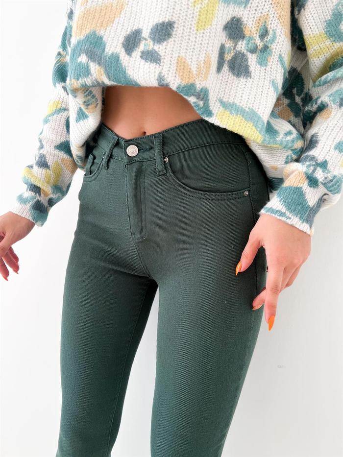 Çam Yeşili Skinny Fit Jean