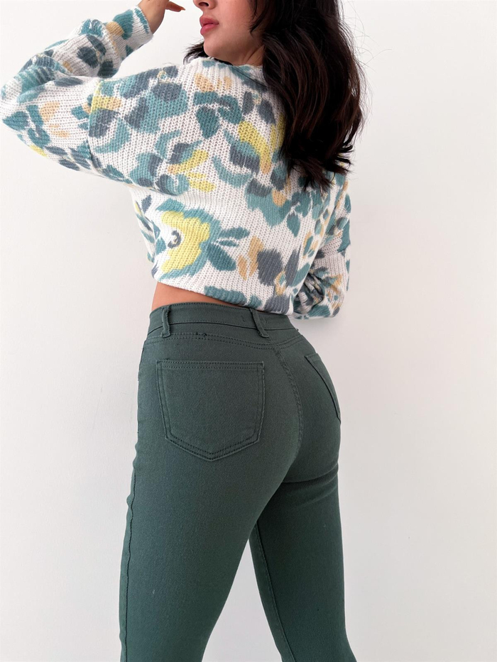 Çam Yeşili Skinny Fit Jean