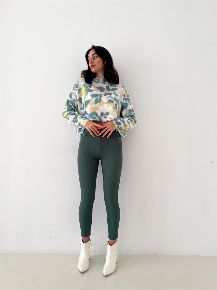 Çam Yeşili Skinny Fit Jean