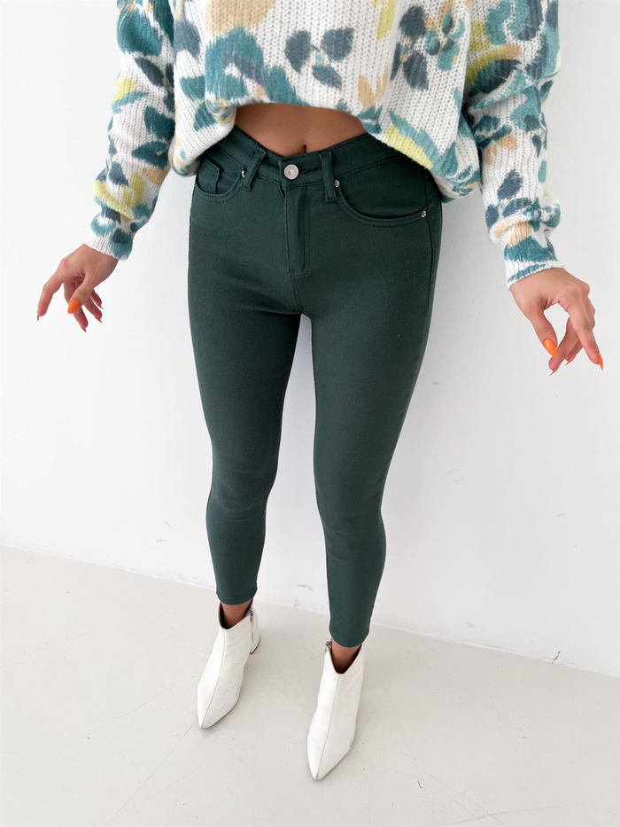 Çam Yeşili Skinny Fit Jean