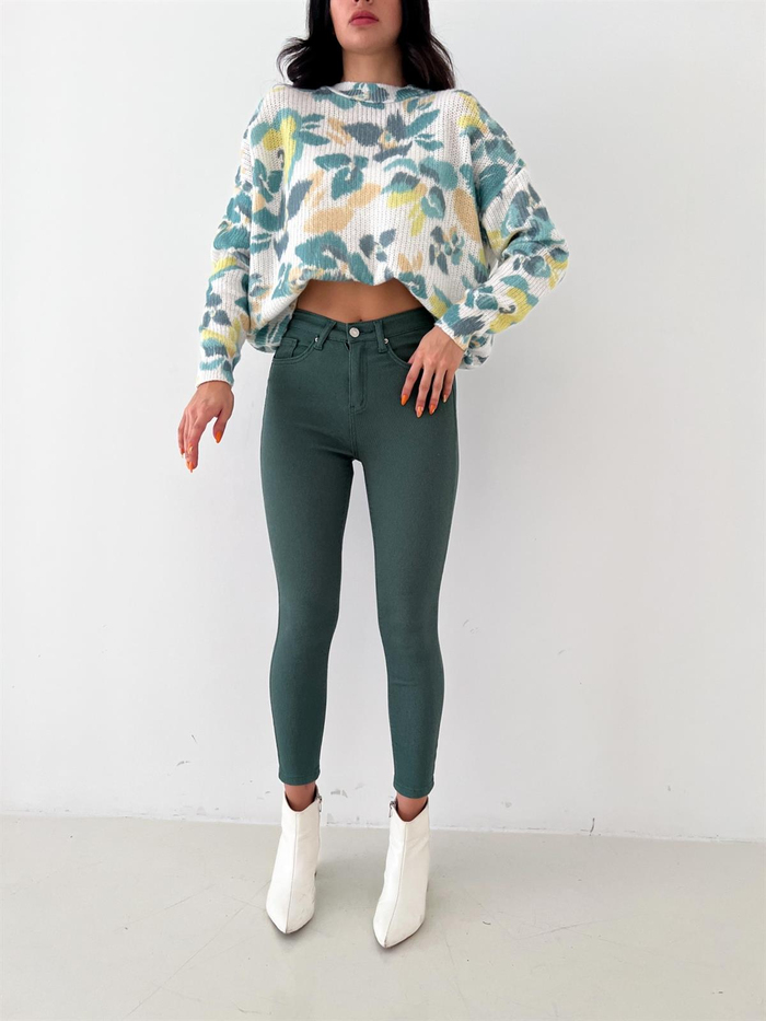 Çam Yeşili Skinny Fit Jean