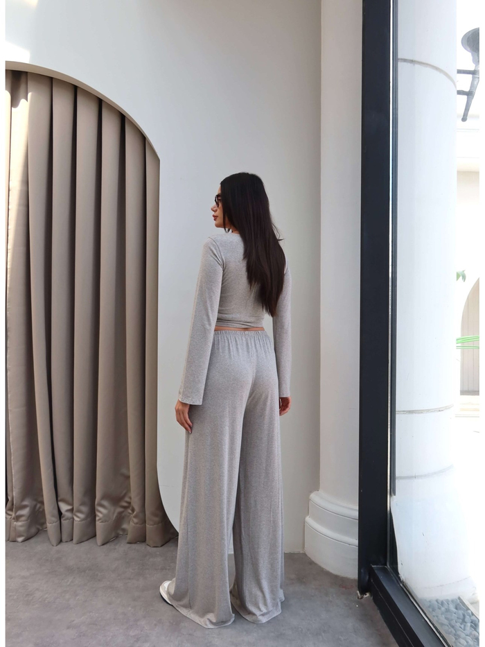 Çapraz Bağlamalı Bluz Pantolon Takım