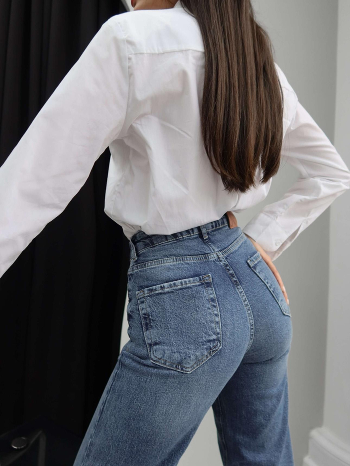 Çapraz Bel Detaylı Wide Leg Jean