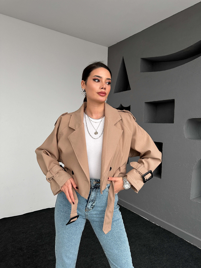 Caramel Parkas Kısa Ceket