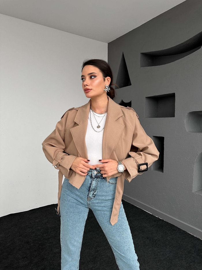Caramel Parkas Kısa Ceket