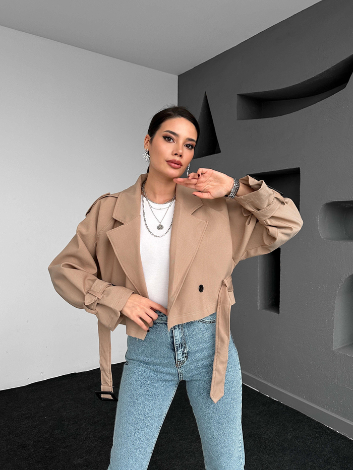 Caramel Parkas Kısa Ceket