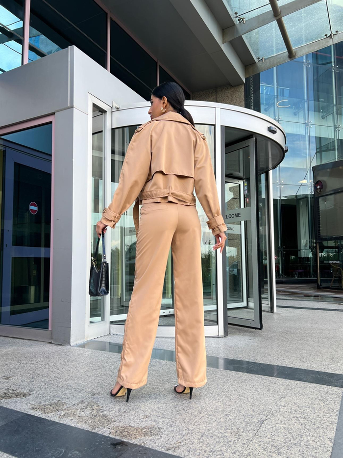 Caramel Parkas Pantolon Takım