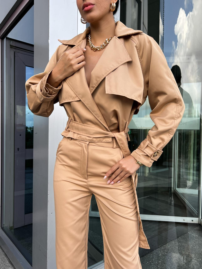 Caramel Parkas Pantolon Takım
