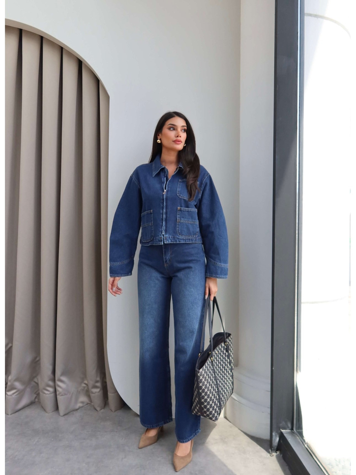Cepli Denim Ceket Pantolon Takım