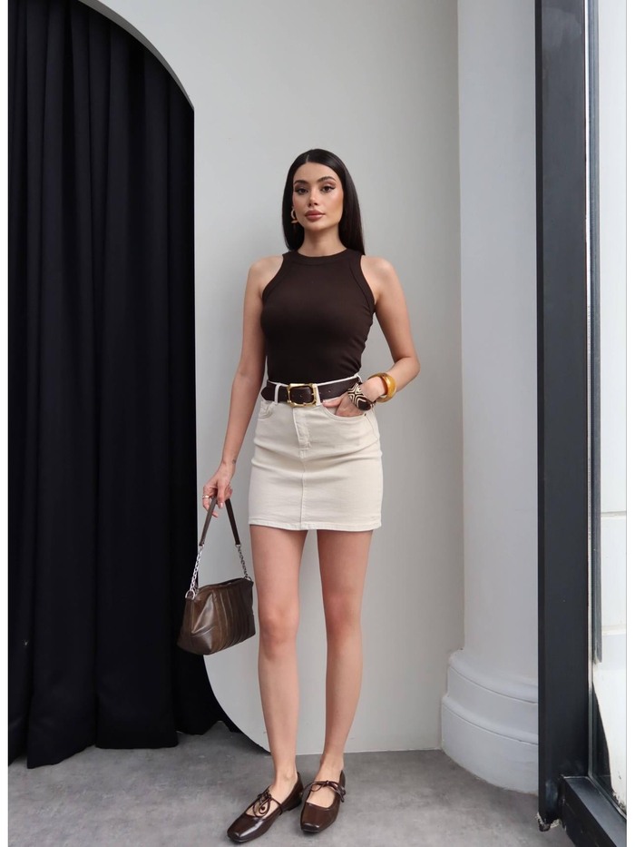 Cepli Denim Mini Etek