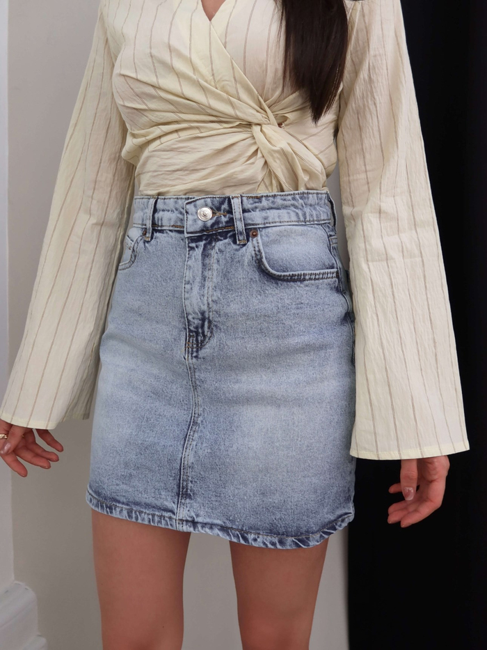 Cepli Denim Mini Etek