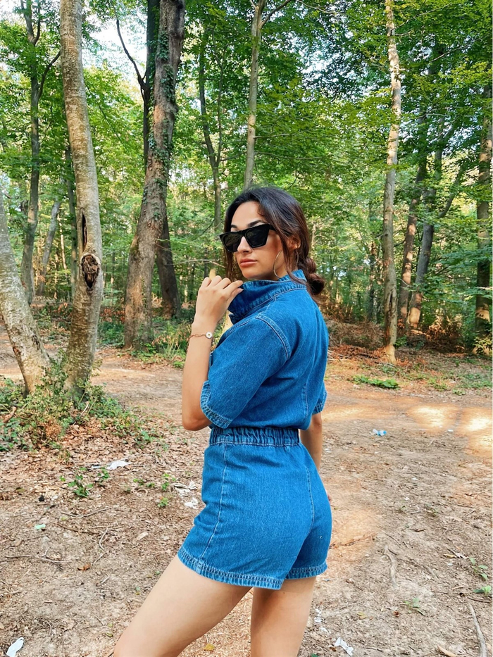 Cepli Kot Şort Tulum