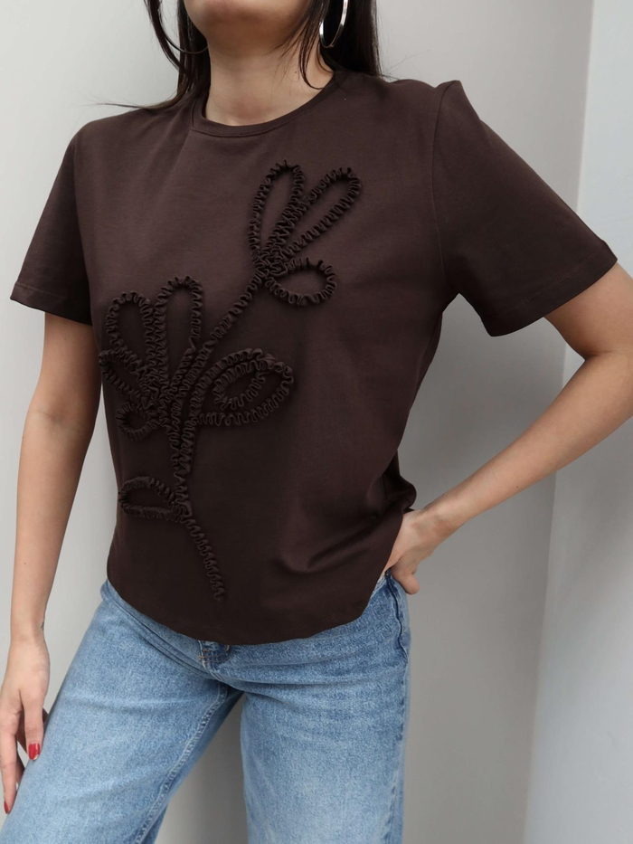 Çiçek Desen Tshirt