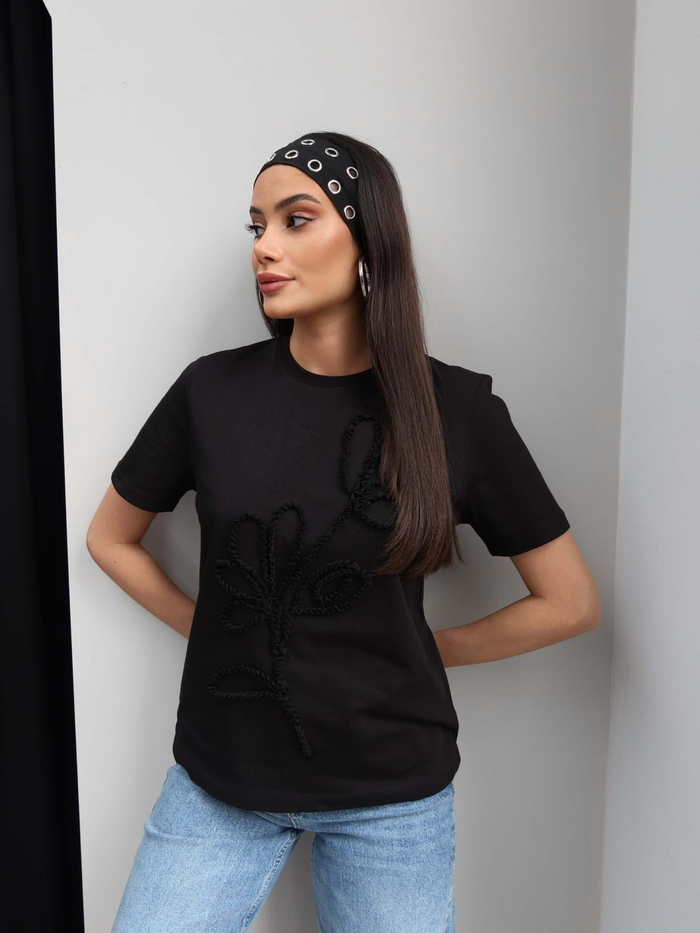 Çiçek Desen Tshirt