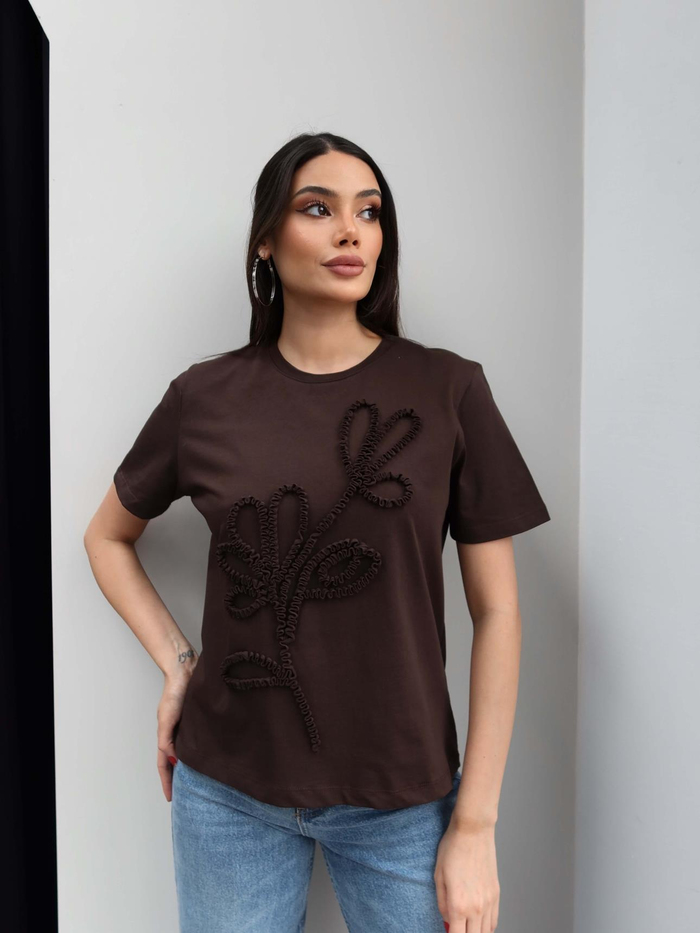 Çiçek Desen Tshirt