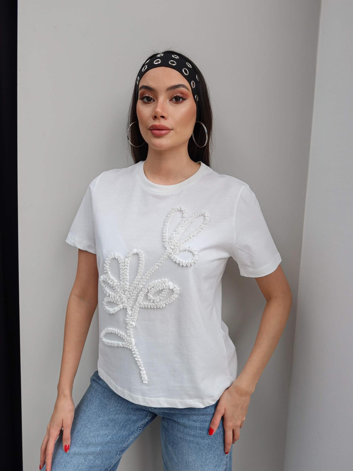 Çiçek Desen Tshirt