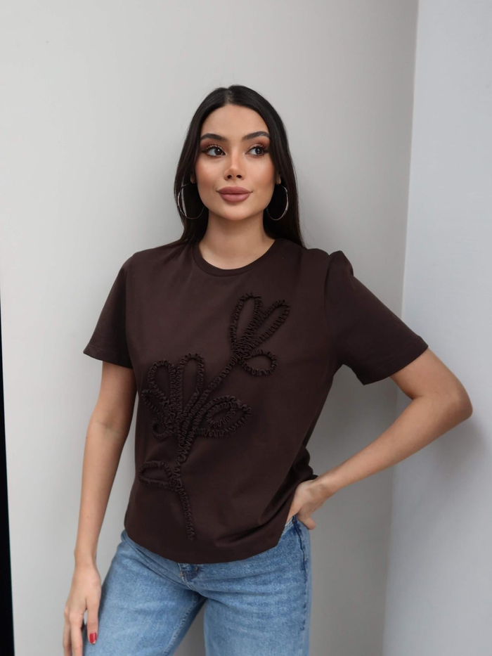 Çiçek Desen Tshirt