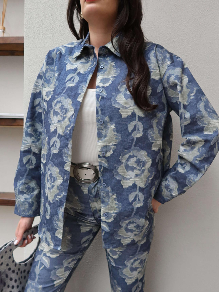 Çiçek Desenli Gömlek