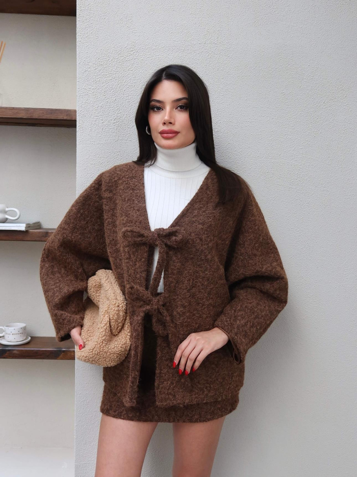 Çift Bağcıklı Kırçıllı Ceket
