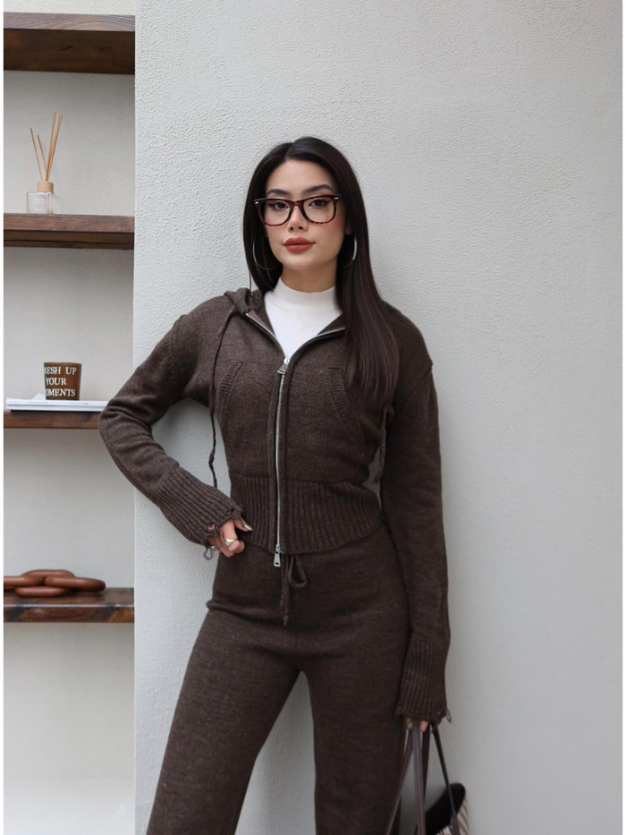Çift Fermuarlı Triko Takım