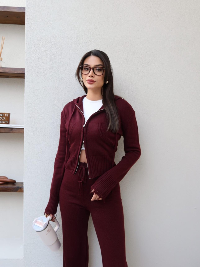 Çift Fermuarlı Triko Takım