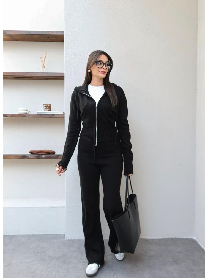 Çift Fermuarlı Triko Takım