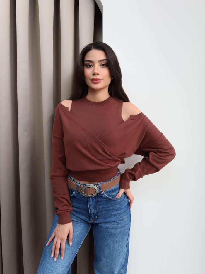 Çift Katlı Triko Hırka Kazak