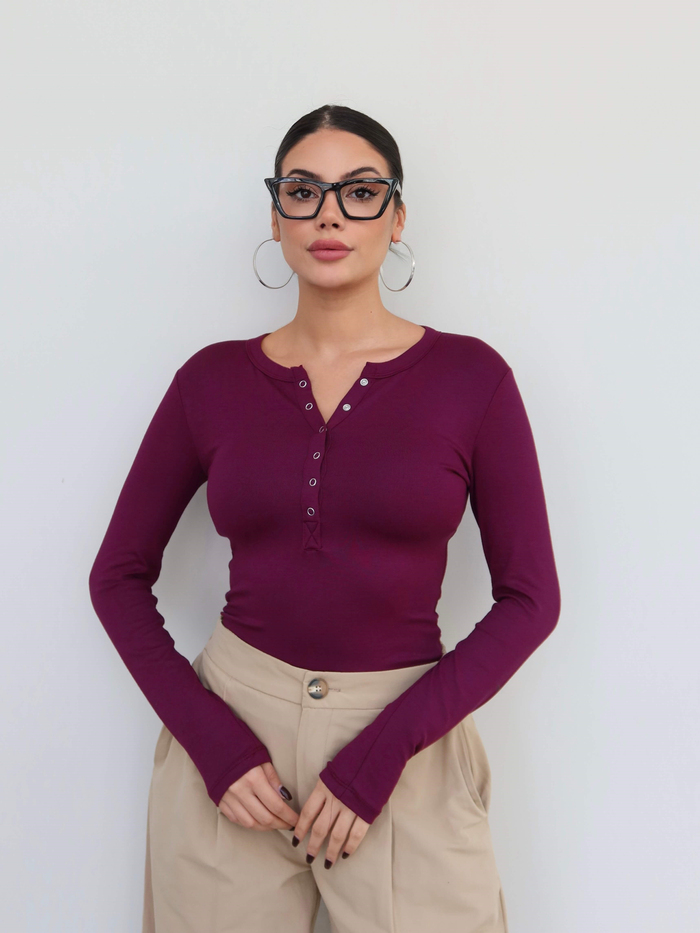Çıtçıtlı Modal Bluz