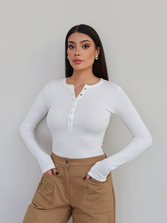 Çıtçıtlı Modal Bluz