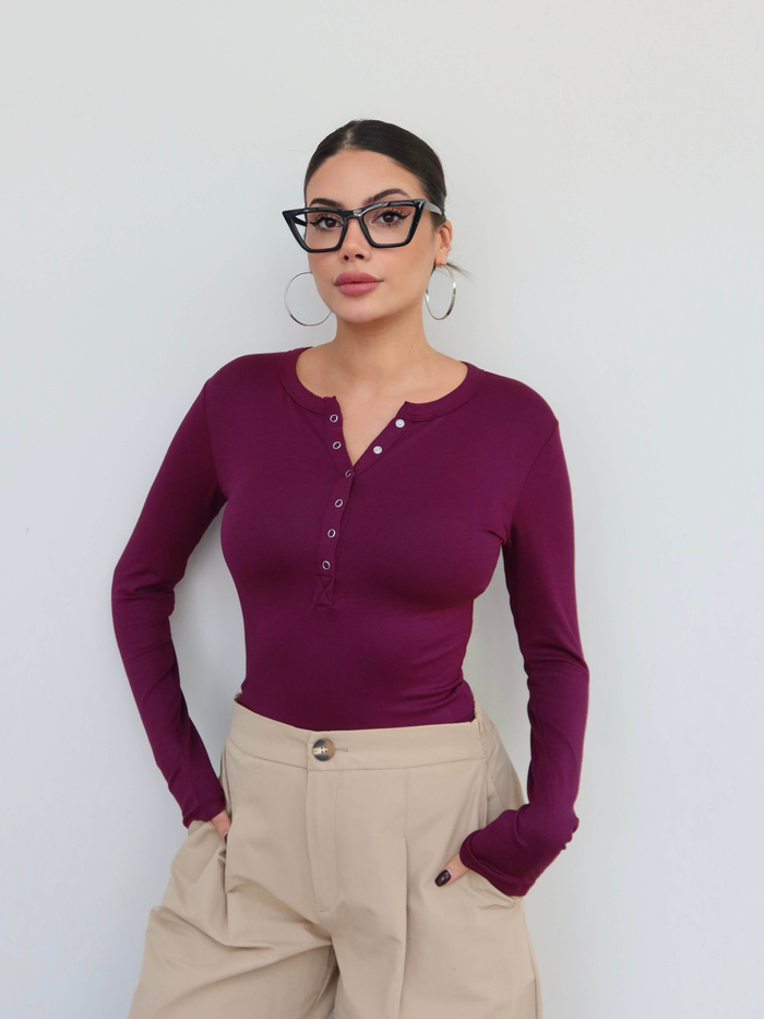 Çıtçıtlı Modal Bluz