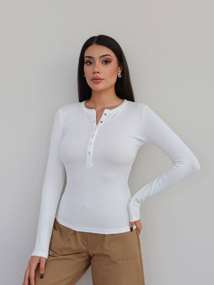 Çıtçıtlı Modal Bluz