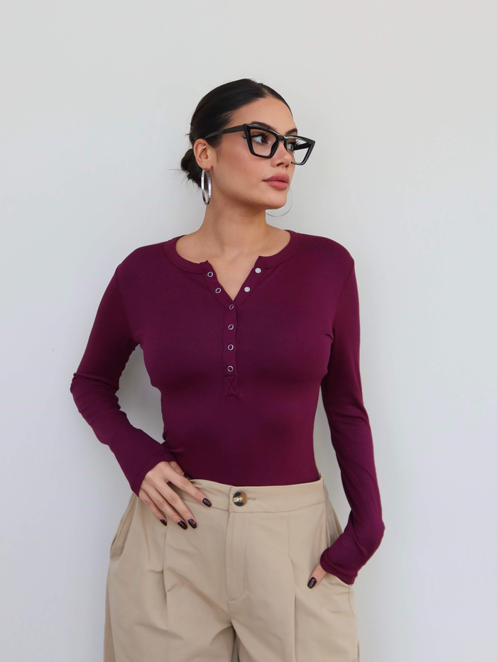 Çıtçıtlı Modal Bluz