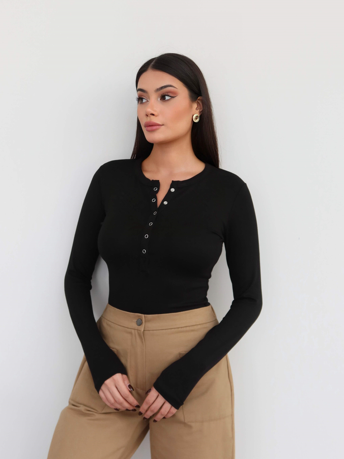 Çıtçıtlı Modal Bluz