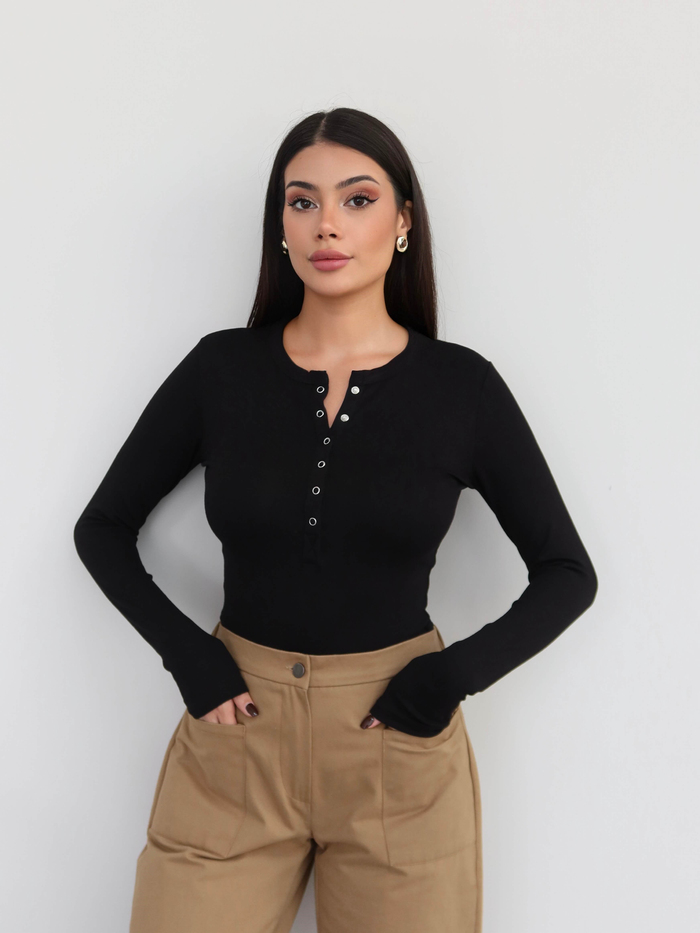 Çıtçıtlı Modal Bluz