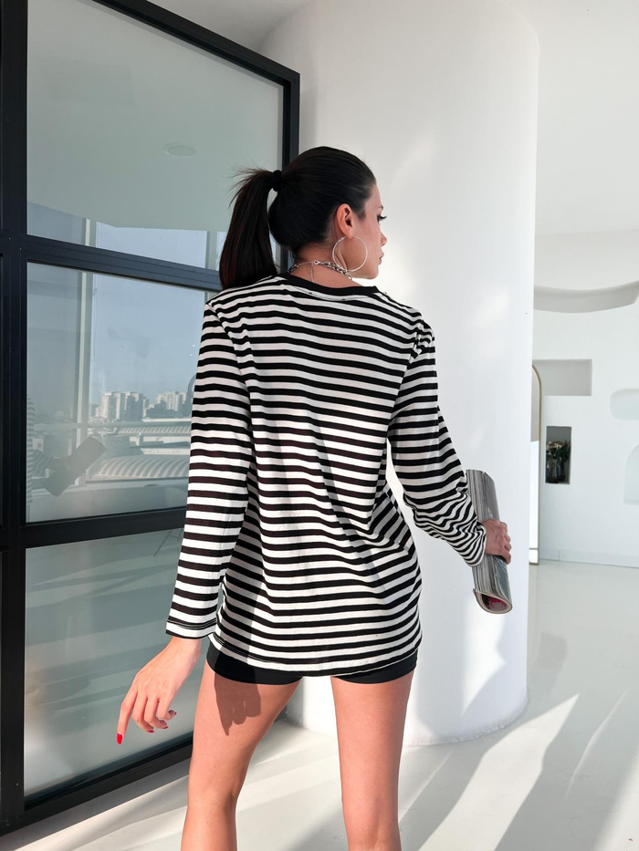 Çizgili Basic Sweatshirt