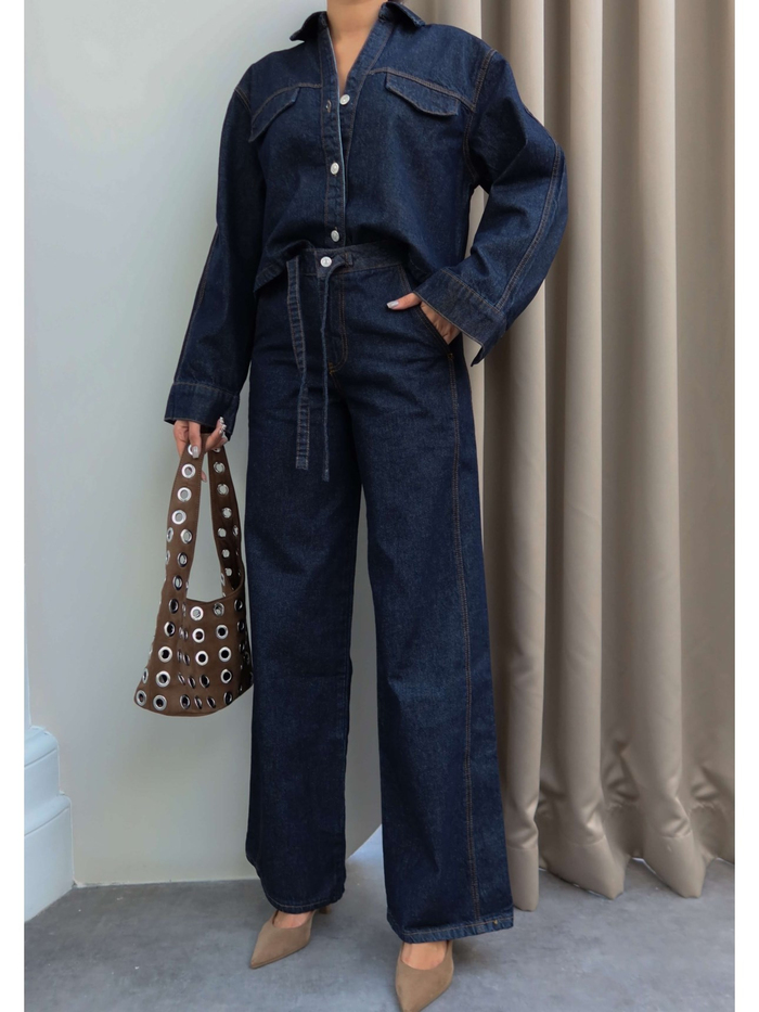 Crop Ceket Pantolon Takım