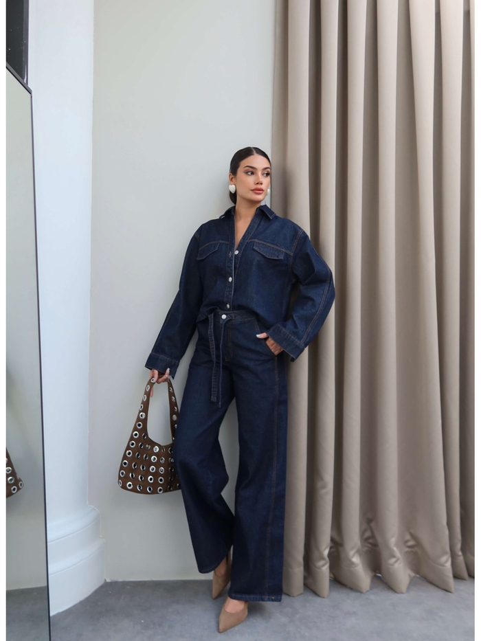 Crop Ceket Pantolon Takım