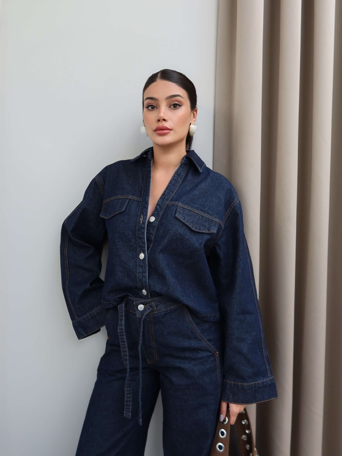 Crop Ceket Pantolon Takım