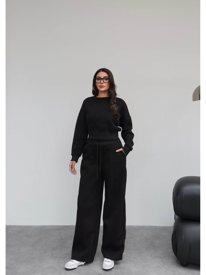 Crop Sweatshirt Şardonlu Eşofman Takım