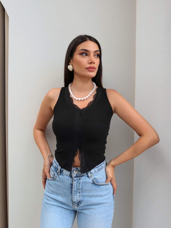 Dantel Detaylı Ribana Atlet