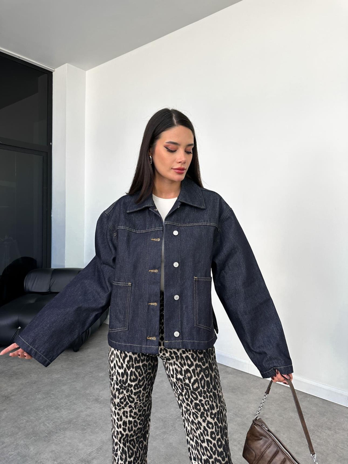 Darkblue Cepli Kot Ceket