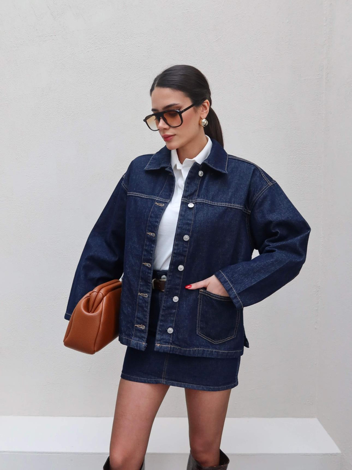 Darkblue Denim Ceket