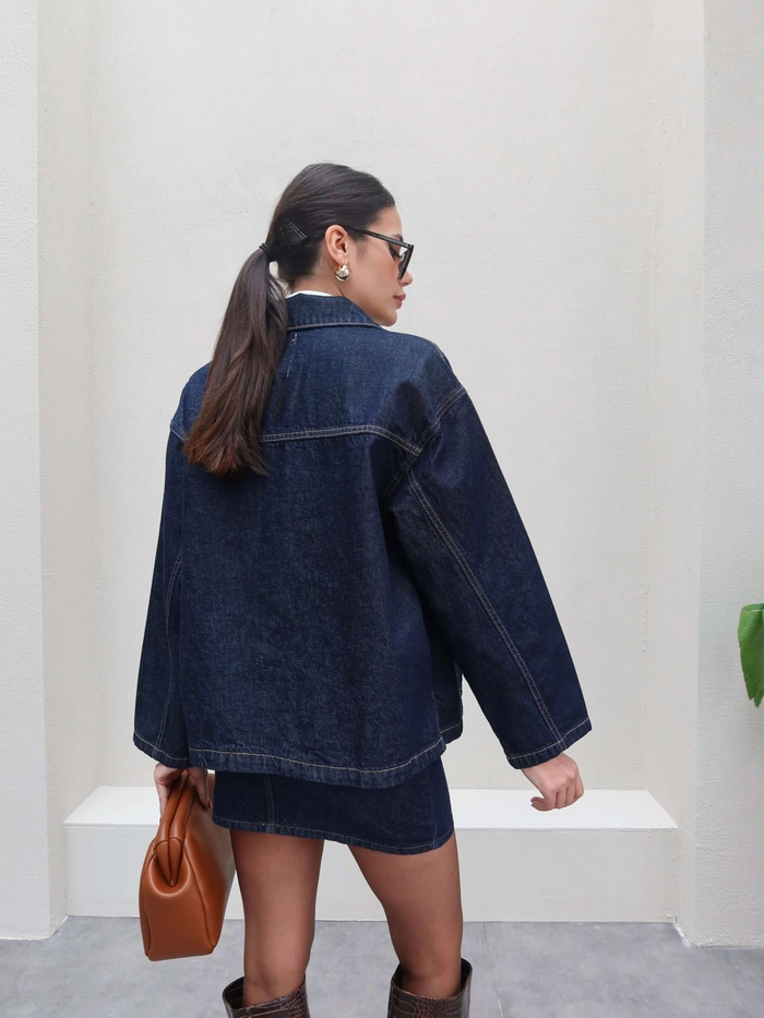 Darkblue Denim Ceket