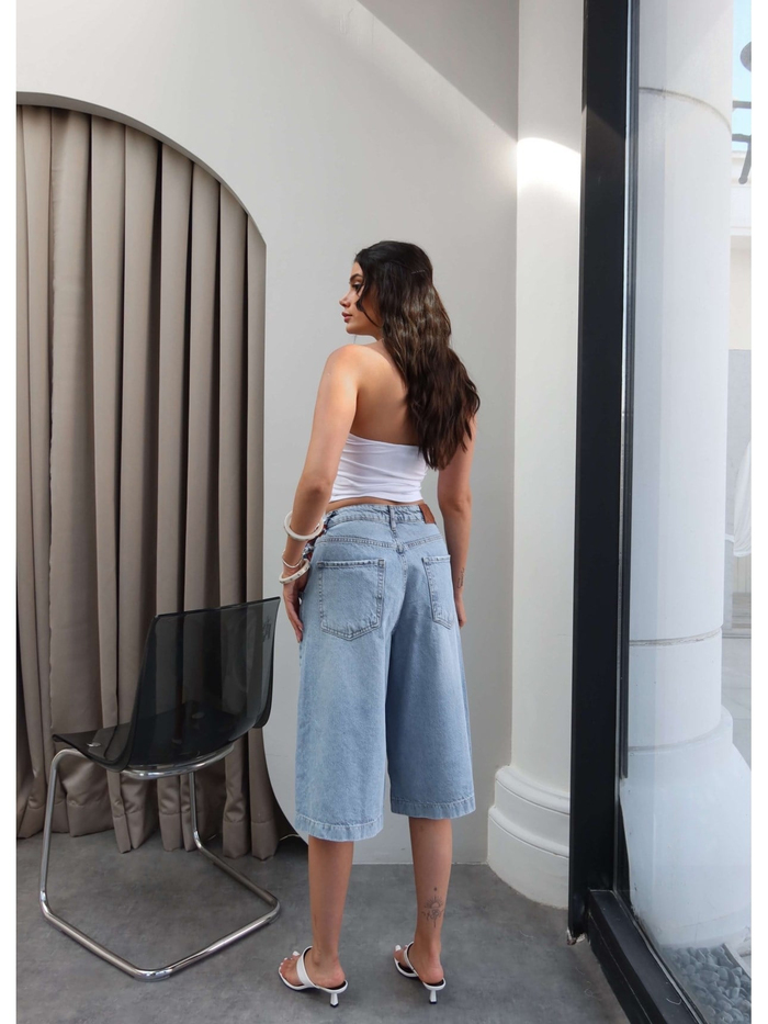Denim Bermuda Şort