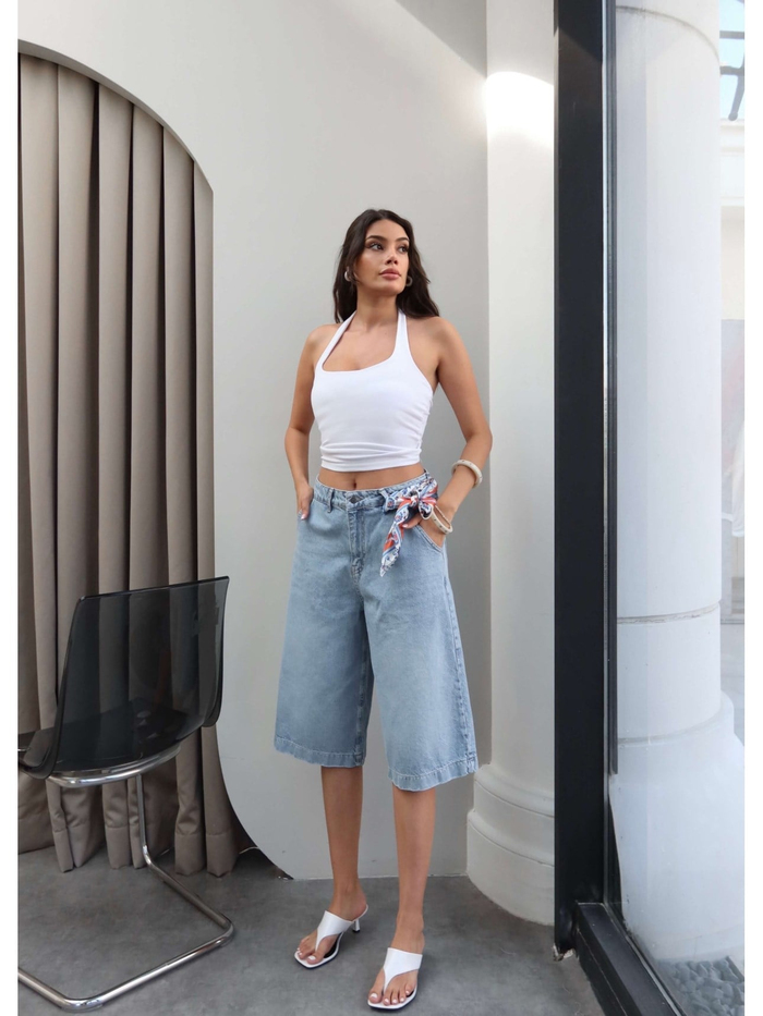 Denim Bermuda Şort